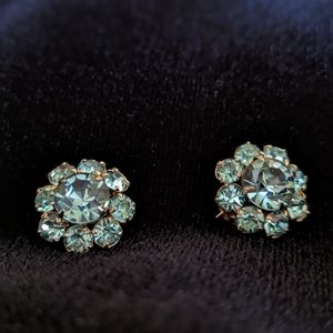 Vintage Miniature Scatter Pins (two) with Beautiful Blue Stones and Gold Tone